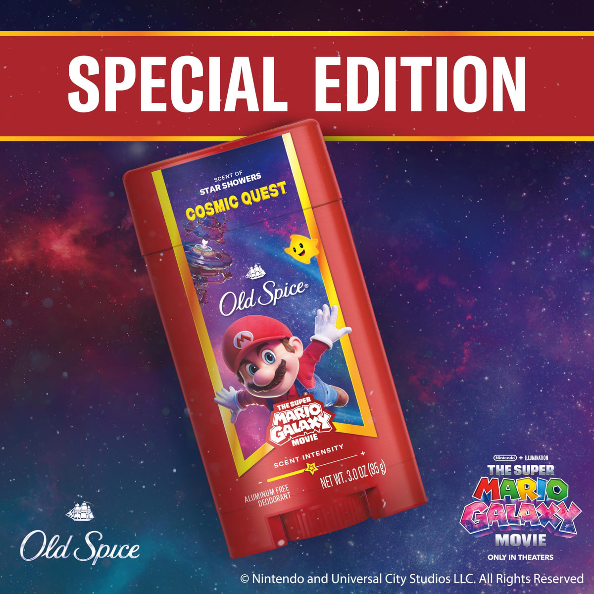Old Spice deodorant on bathroom shelf demonstrating everyday routine benefit