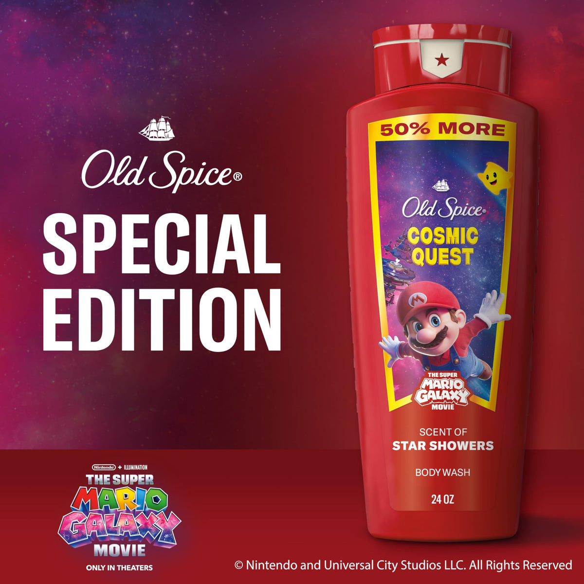 Old Spice Cosmic Quest in-use in shower showing practical daily-use convenience benefit