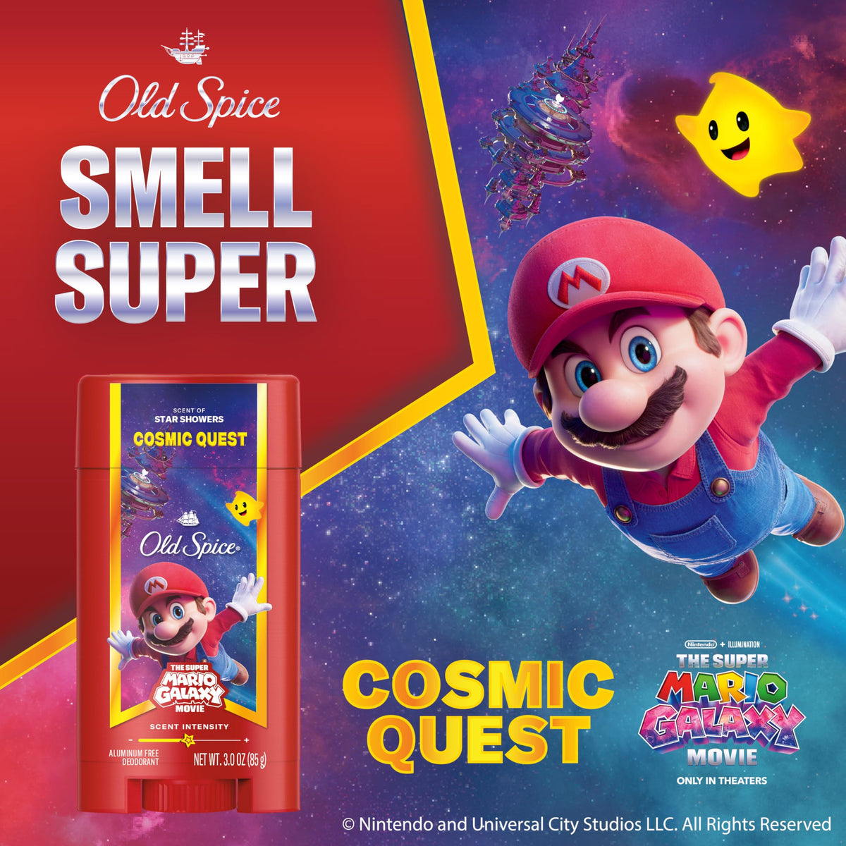 Old Spice label close-up highlighting aluminum-free odor protection benefit