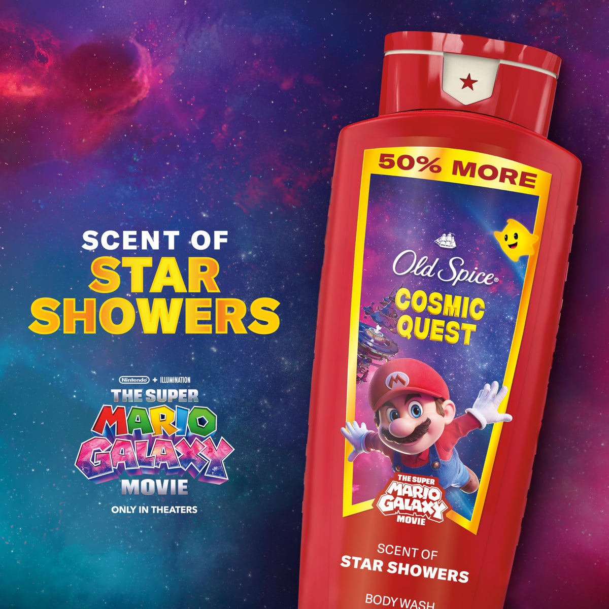 Old Spice Cosmic Quest creamy lather close-up demonstrating rich-foaming cleansing benefit