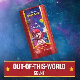 Old Spice with Super Mario Galaxy Movie art emphasizing collectible collaboration benefit