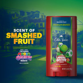 Old Spice stick in hand applying to underarm for quick freshness benefit