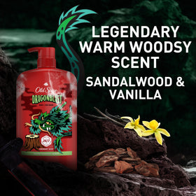 Old Spice Dragonblast concept image with sandalwood and vanilla notes to evoke scent