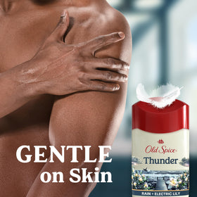 Old Spice 2.6 oz stick beside a ruler showing compact travel-friendly size for on-the-go use