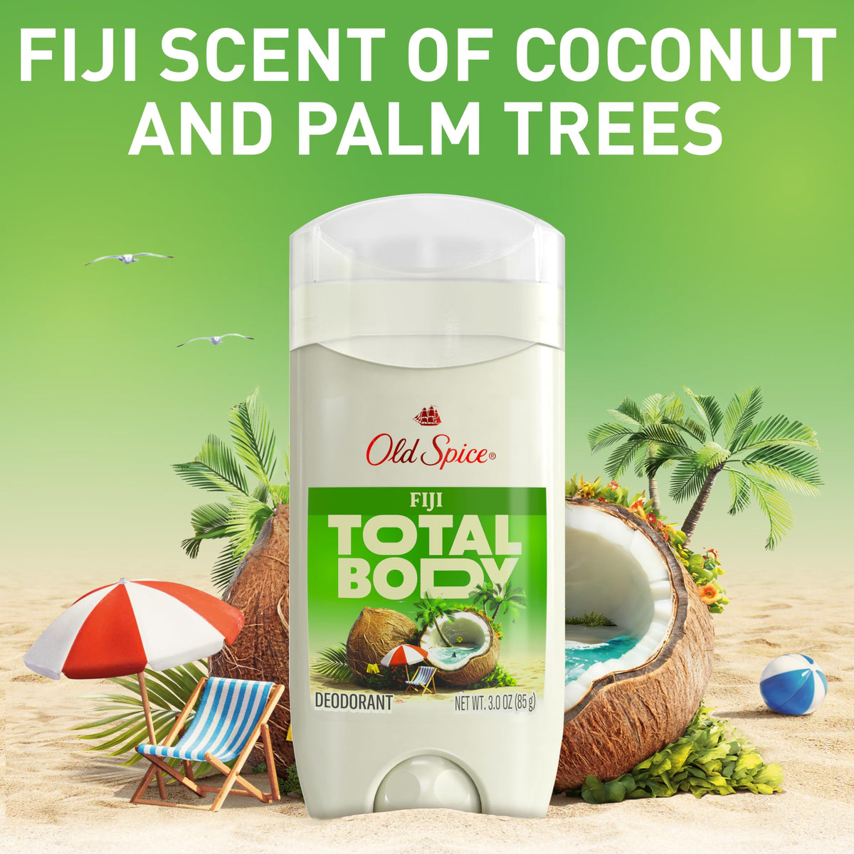 Old Spice Fiji used on chest and legs showing versatile full-body use