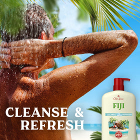 Old Spice Fiji gel texture close-up showing rich consistency and easy spread