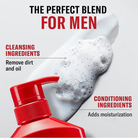 Man using Old Spice Fiji in shower demonstrating quick two-in-one routine, brand efficiency