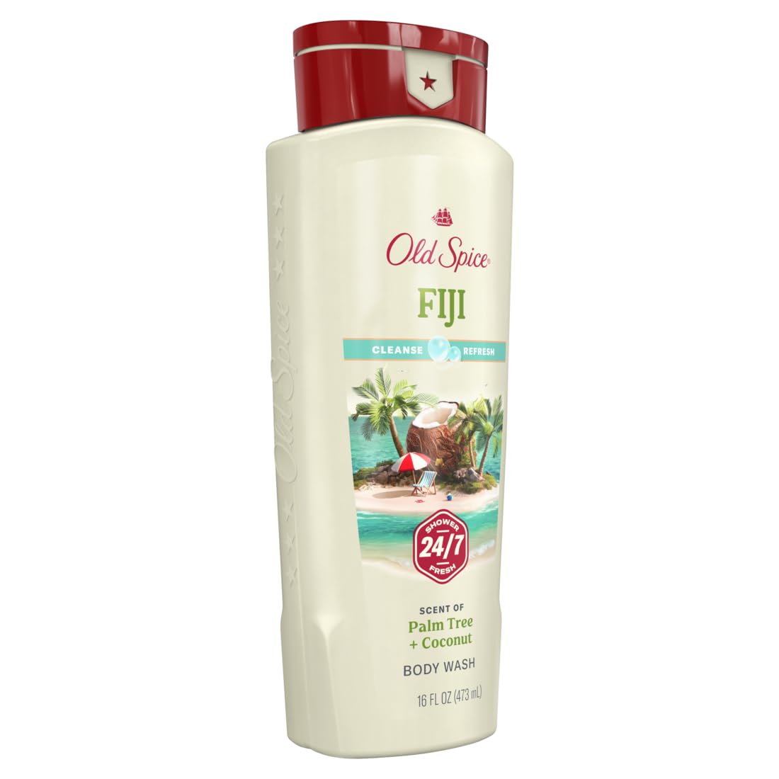 Old Spice Fiji close-up of creamy lather demonstrating effective cleansing