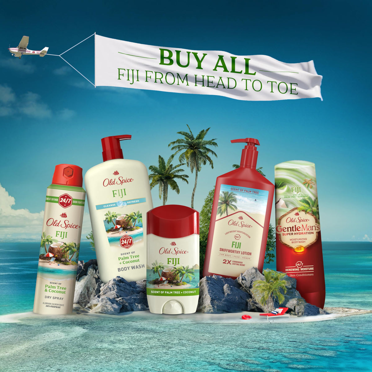 Old Spice Fiji stick beside a ruler for size and travel convenience