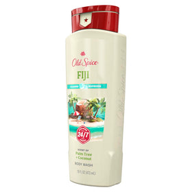 Old Spice Fiji in shower setting illustrating fresh tropical fragrance