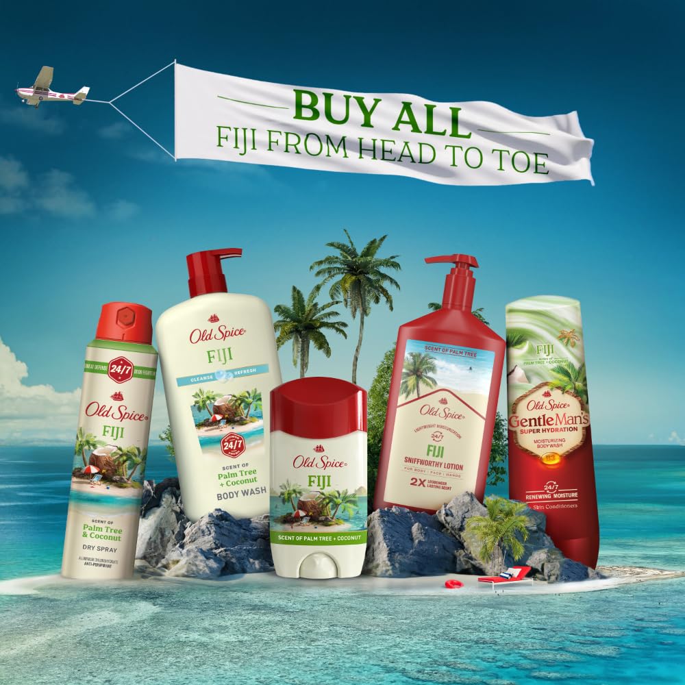 Old Spice Fiji beside a ruler showing 3.0 oz scale for packing decisions