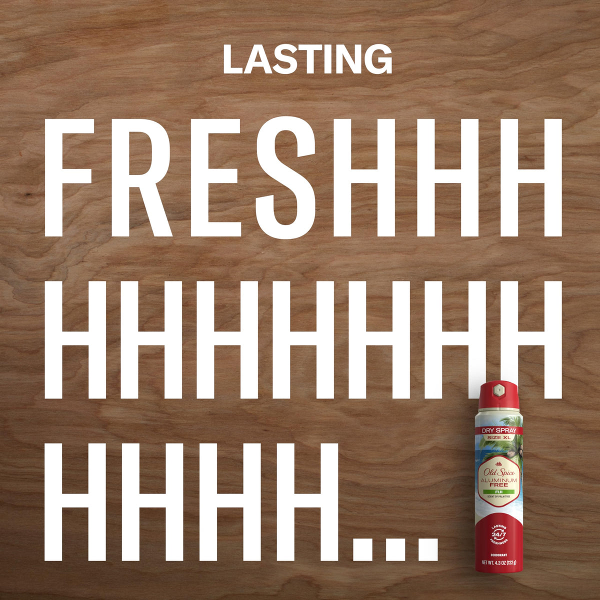 Old Spice Fiji held in hand to show 4.3oz scale and travel-friendly benefit
