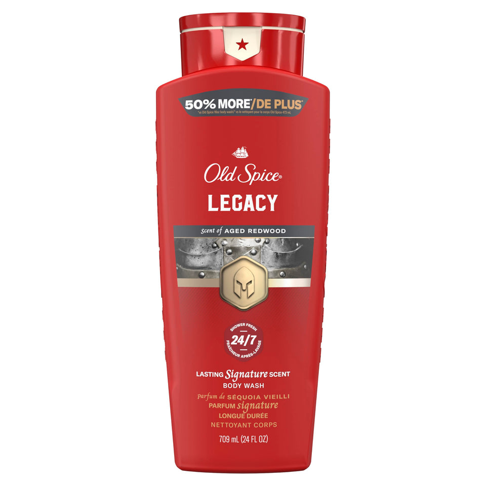 Old Spice front bottle showing label and 24 oz size for long-lasting use