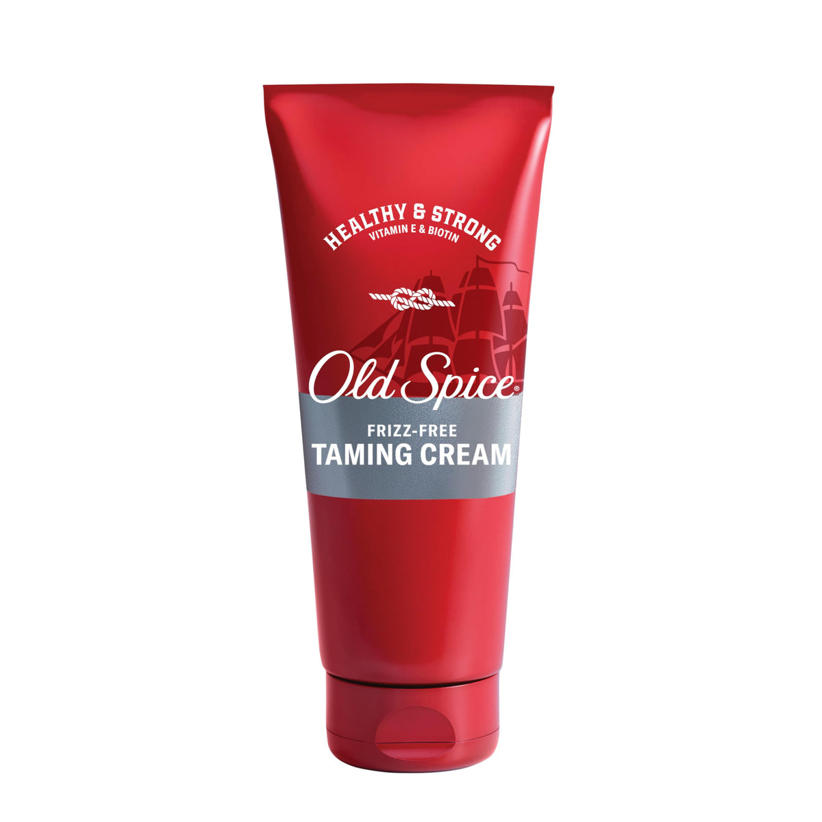 Old Spice front packaging of taming cream showing product and smooth, controlled hair benefit