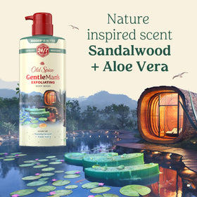 Old Spice bottle back label showing ingredients and paraben-free claim