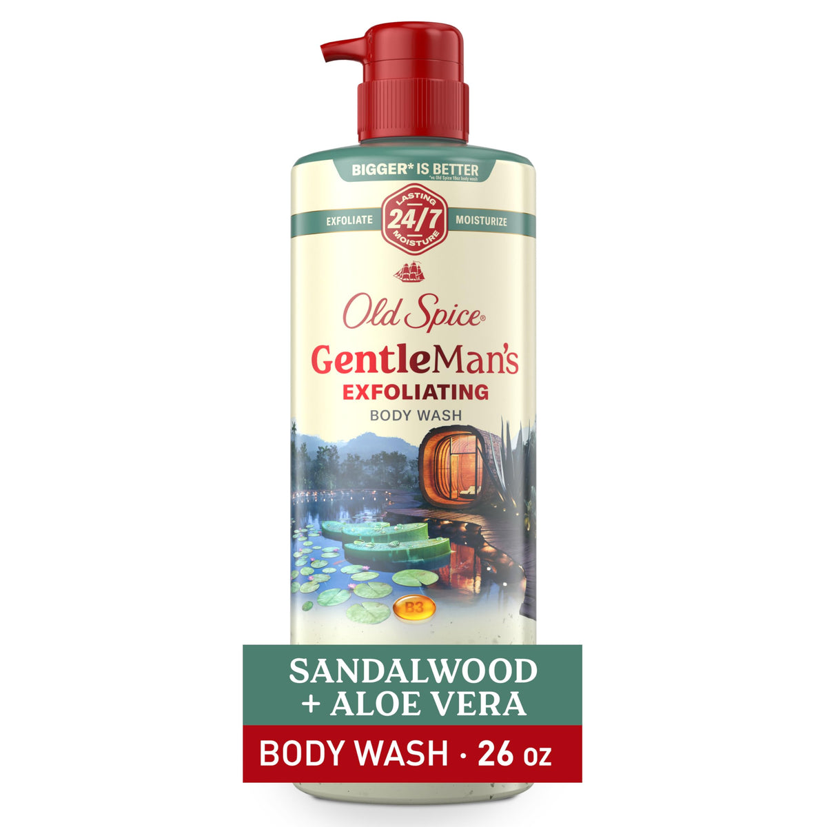 Old Spice bottle front packaging showing scent and size for confident grooming