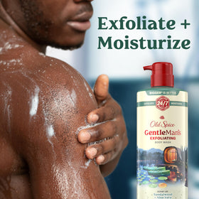 Old Spice foam texture close-up showing gentle exfoliating lather and hydration