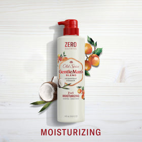 Old Spice creamy shampoo texture pouring from bottle for easy application