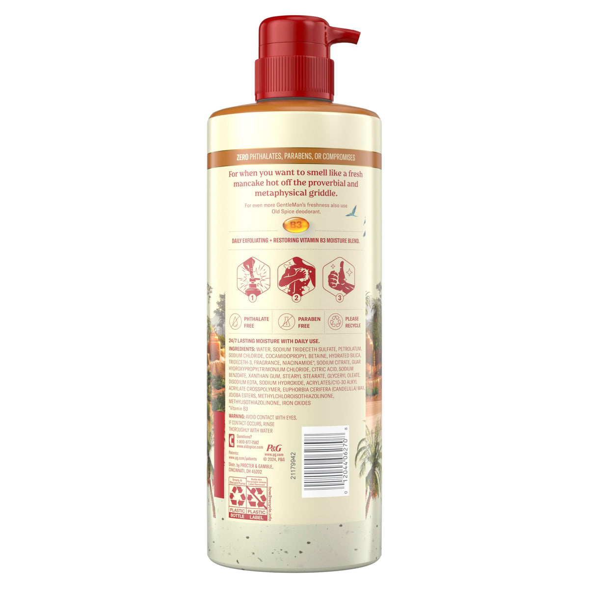 Old Spice GentleMan's brown sugar and cocoa butter scent display benefit