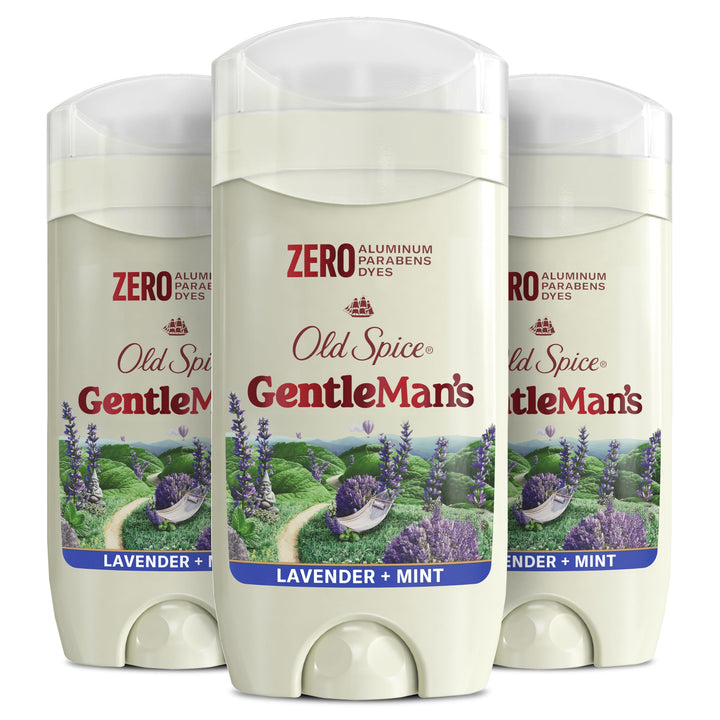 Old Spice GentleMan's front packaging showing scent and pack benefits