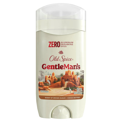 Old Spice GentleMan's front packaging showing scent and size, conveys trusted freshness