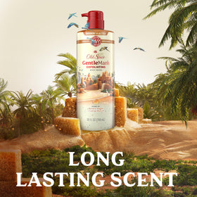 Old Spice GentleMan's in-shower lather showing moisturizing benefit