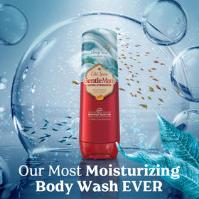 Man using Old Spice body wash in shower showing practical daily use