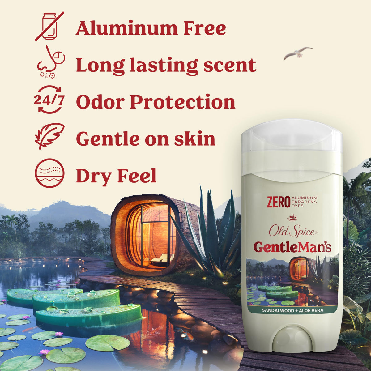 Old Spice GentleMan's open cap during application demonstrating smooth glide benefit