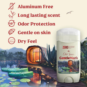 Old Spice GentleMan's open cap during application demonstrating smooth glide benefit