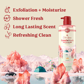 Old Spice pump and label detail highlighting long-lasting freshness
