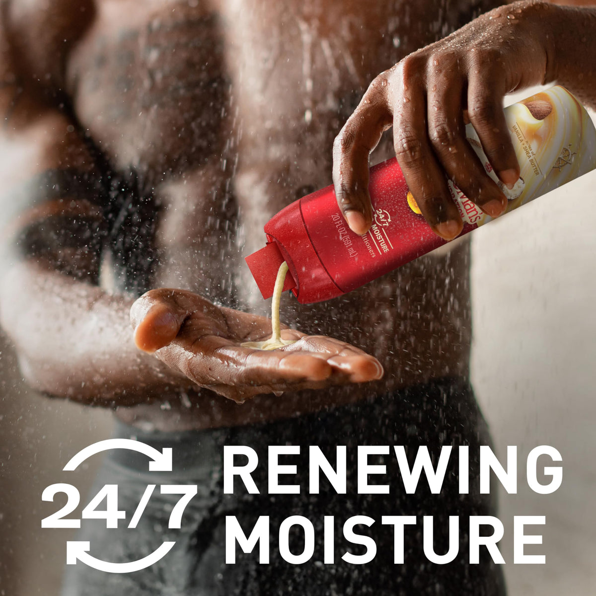 Old Spice GentleMan’s pump dispensing creamy lather demonstrating easy application benefit