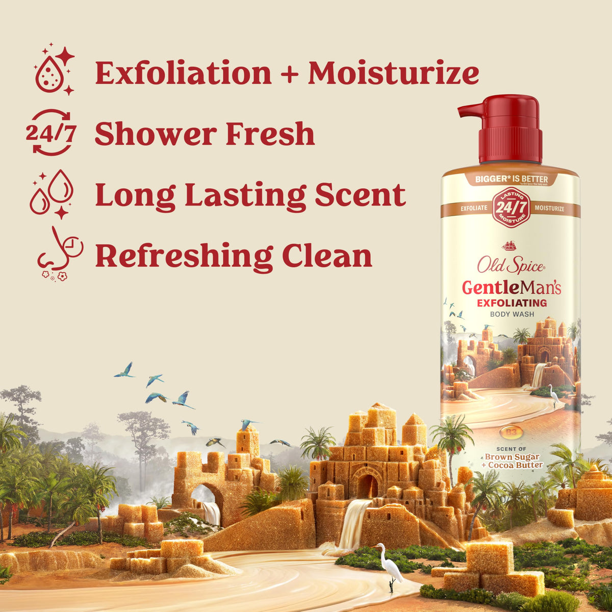Old Spice GentleMan's pump dispensing body wash for easy use