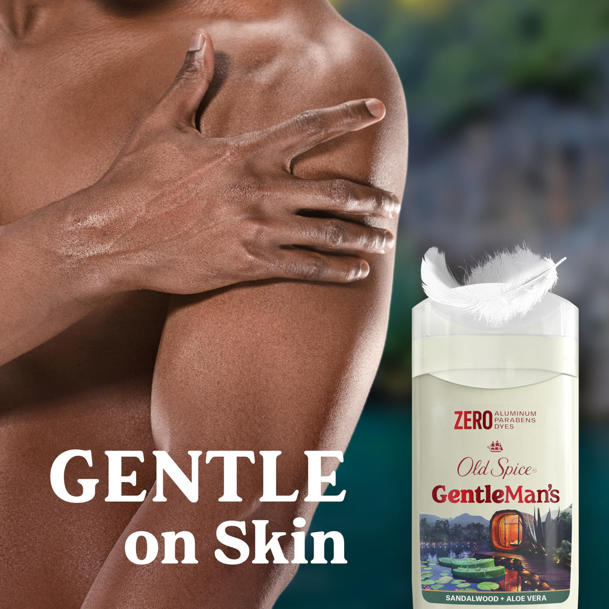 Old Spice GentleMan's next to hand for size comparison and travel-friendly benefit