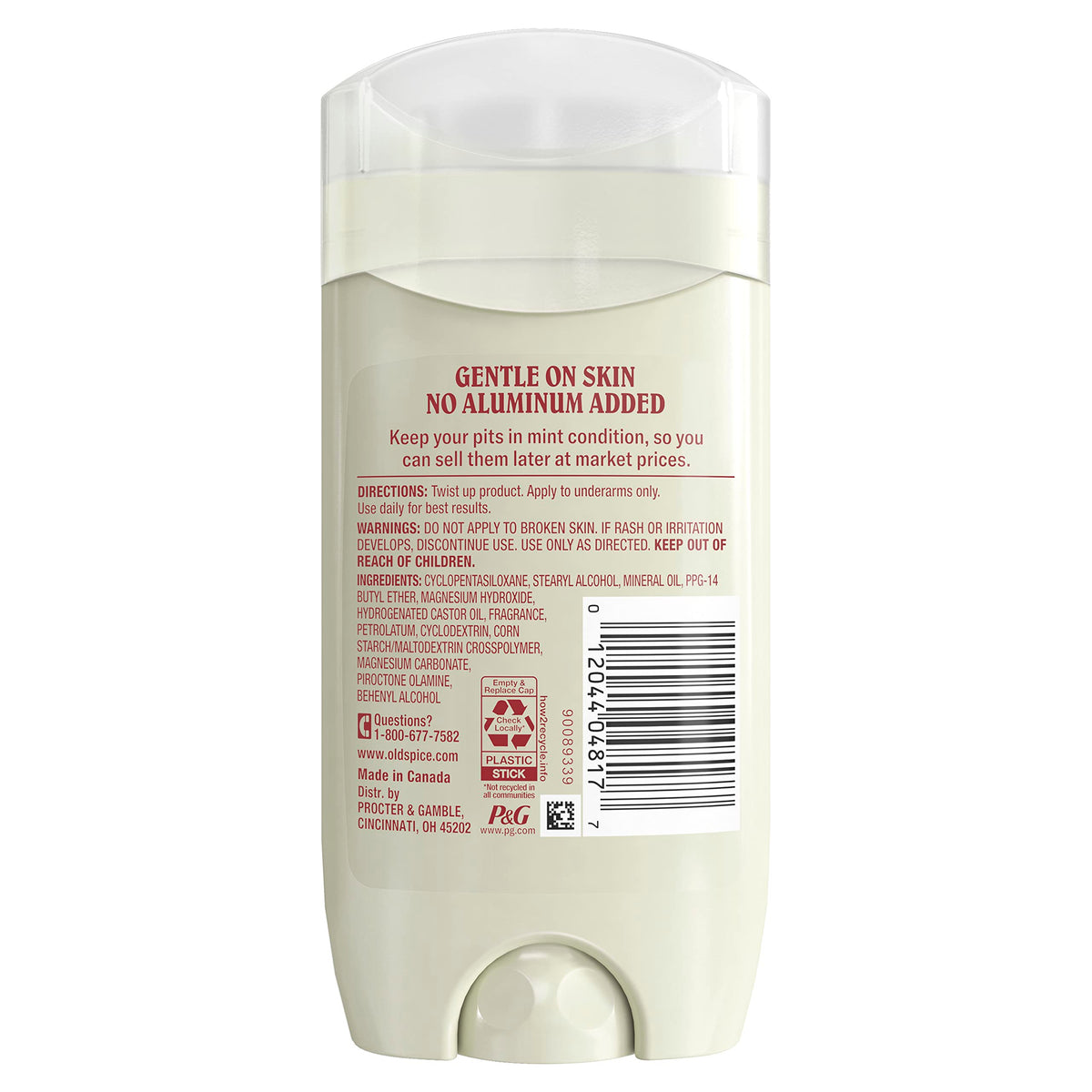 Old Spice GentleMan's texture close-up showing smooth stick finish for easy, even application