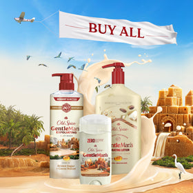 Old Spice GentleMan's inside gym bag with toiletries, ideal for active lifestyles