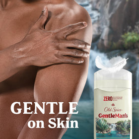 Old Spice on shower shelf with body wash suggesting coordinated routine