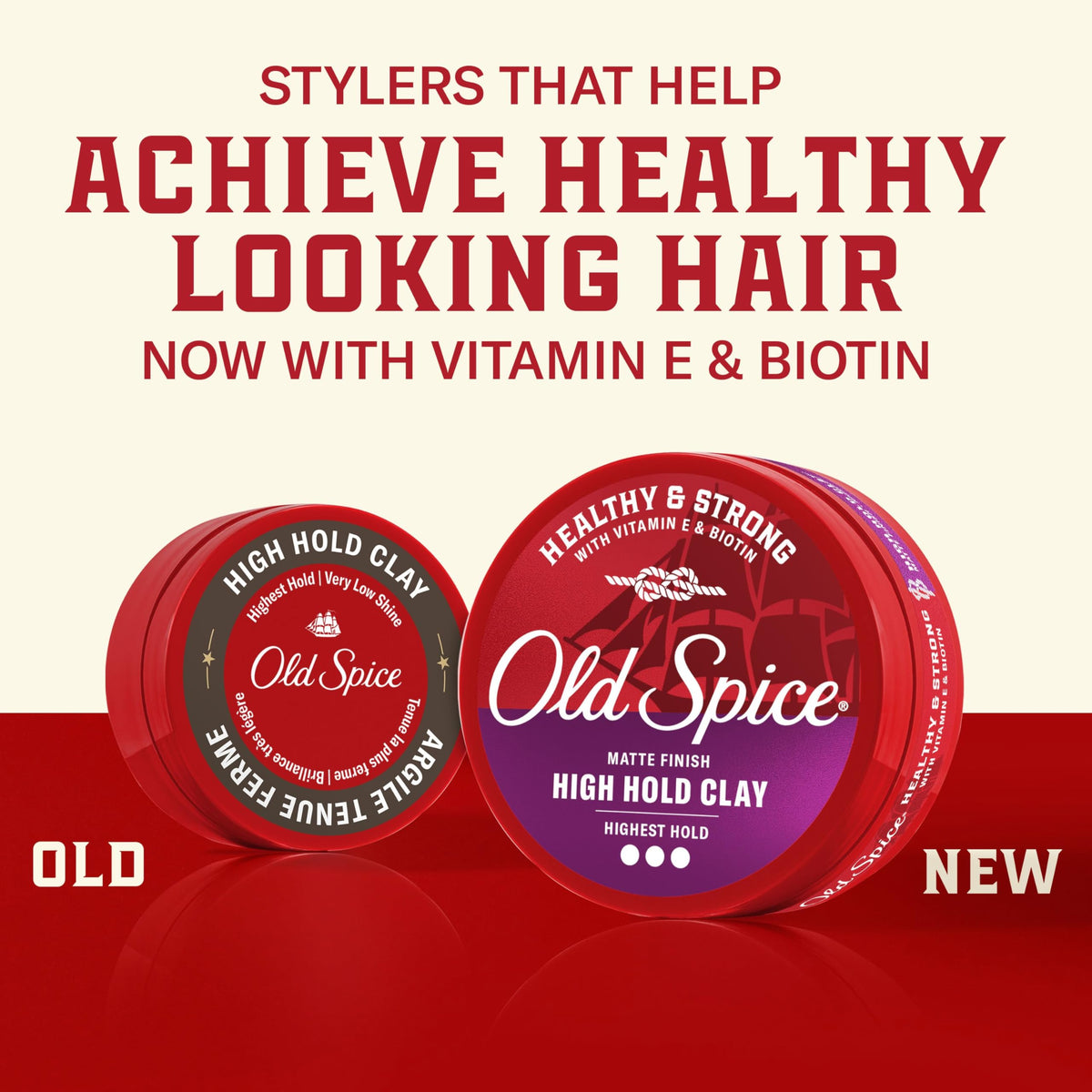 Old Spice open jar revealing matte clay texture and consistency