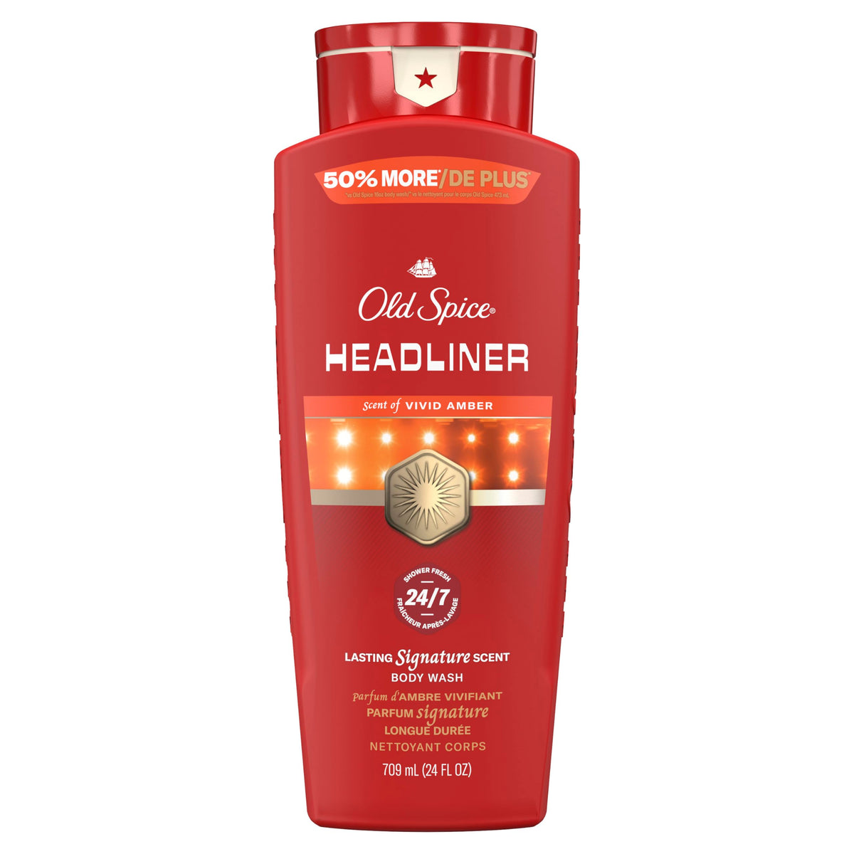 Old Spice Headliner front bottle showing bold label and scent