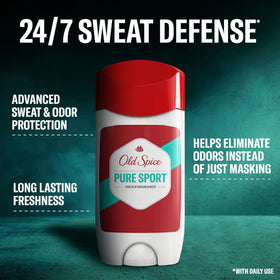 Old Spice back label with ingredient and usage info for clear sweat defense