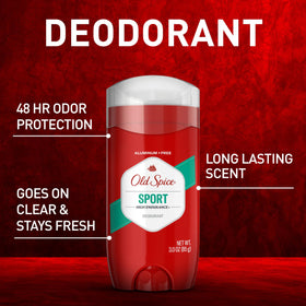 Old Spice stick with cap removed showing smooth applicator and travel-ready convenience