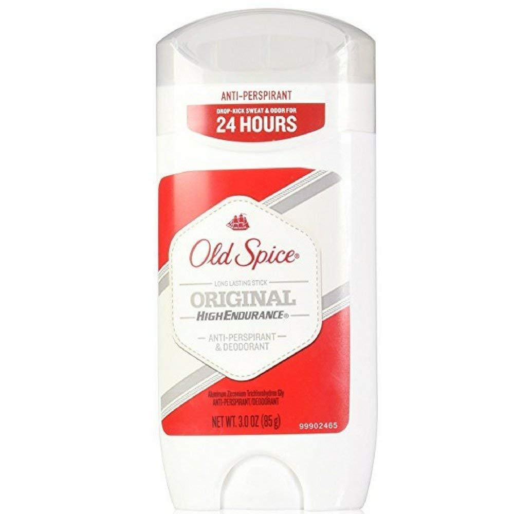 Old Spice front packaging showing 3 oz stick and pack benefit