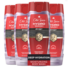 Old Spice front packaging showing Hydro Wash bottle and branding for quick identification