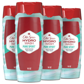Old Spice Hydro Wash front packaging shows bottle and scent benefit