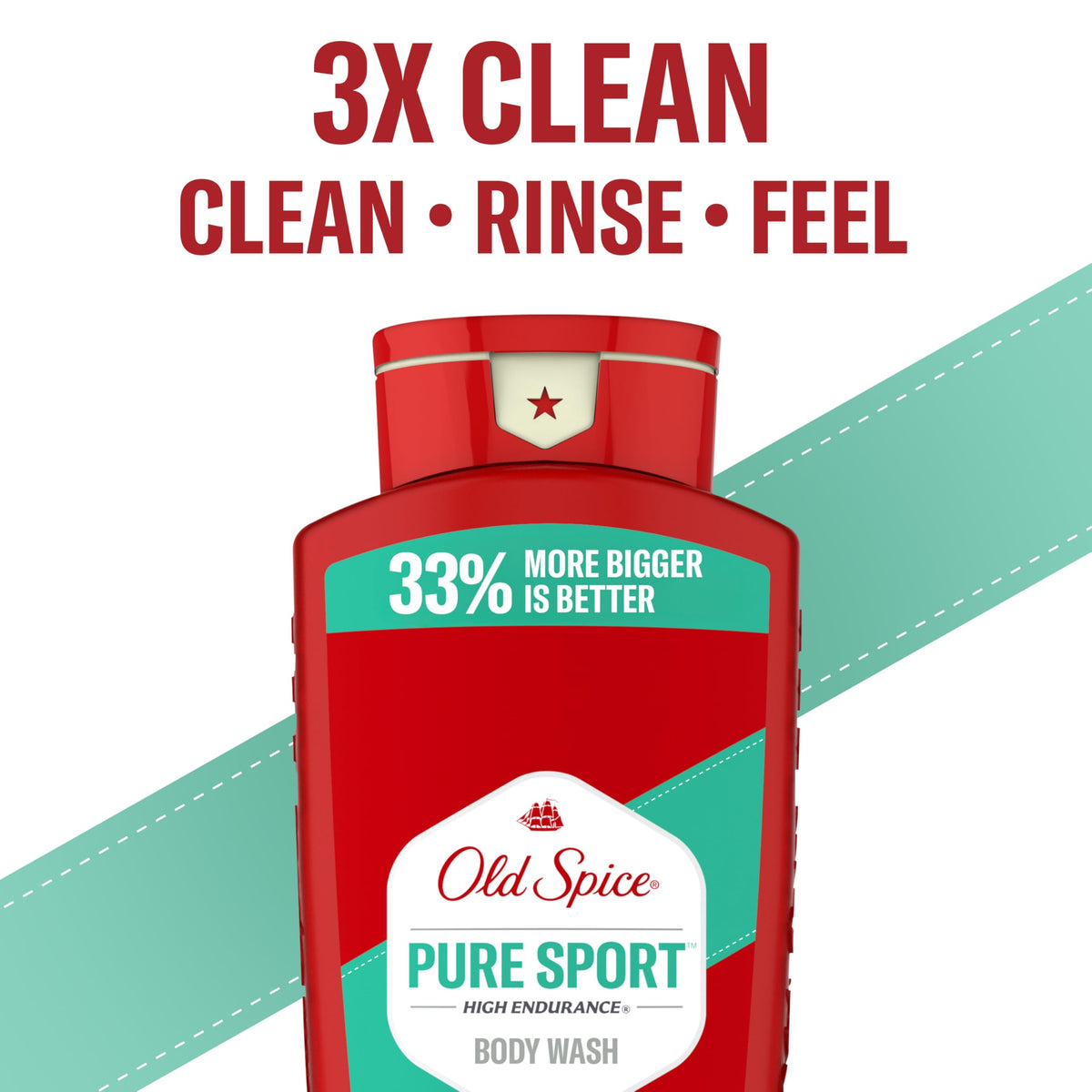Old Spice bottle in shower demonstrating effective daily use