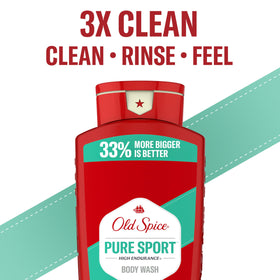 Old Spice bottle in shower demonstrating effective daily use