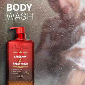 Old Spice label and ingredient panel close-up showing no phthalates and clarity