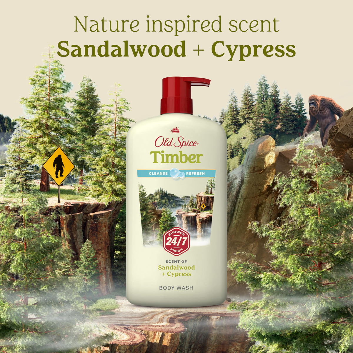 Old Spice ingredient panel showing Vitamin B3 for skin comfort benefit
