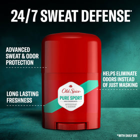 Old Spice invisible solid application on underarm demonstrating quick sweat protection benefit