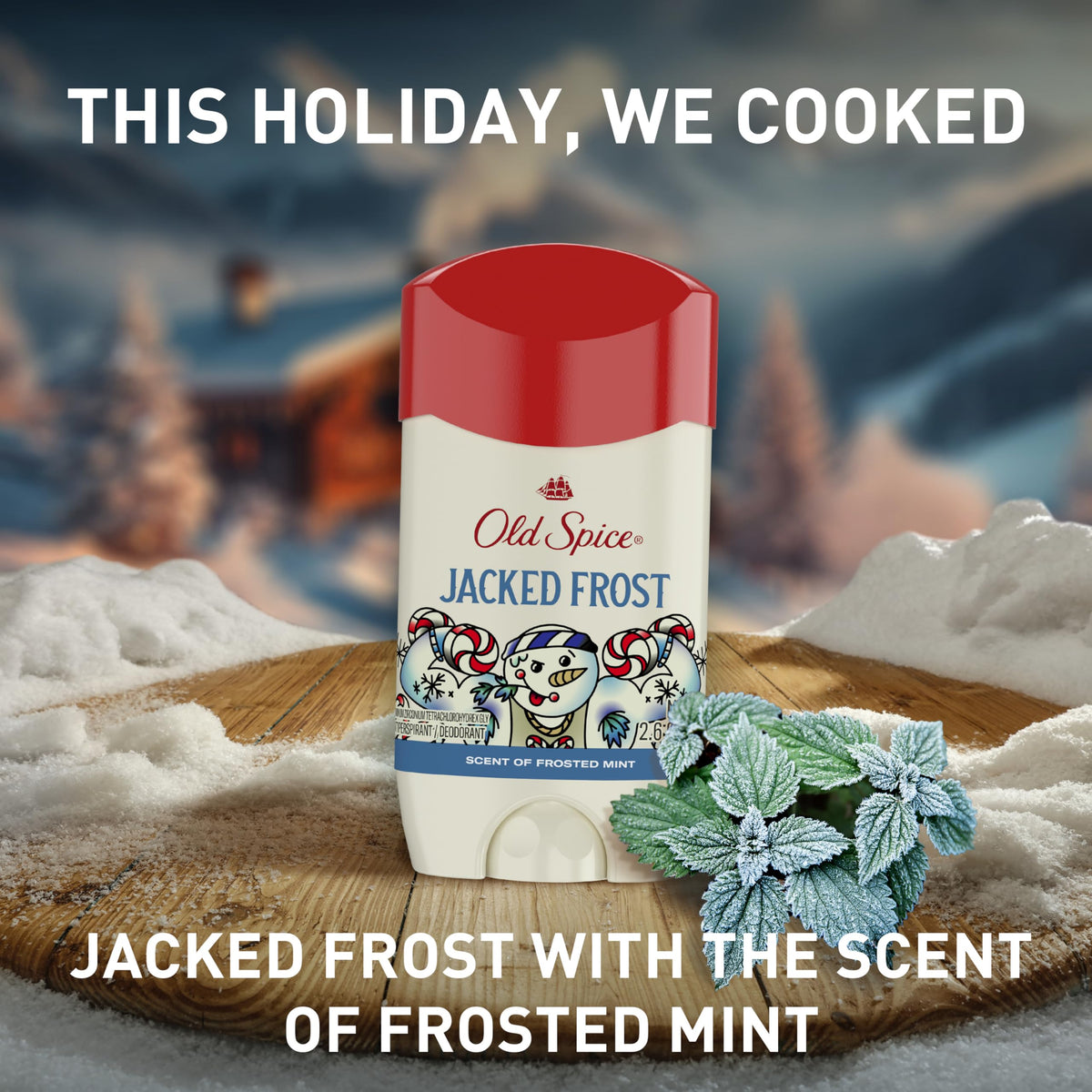 Old Spice Jacked Frost placed with other Holidude products showing scent layering and gifting benefit