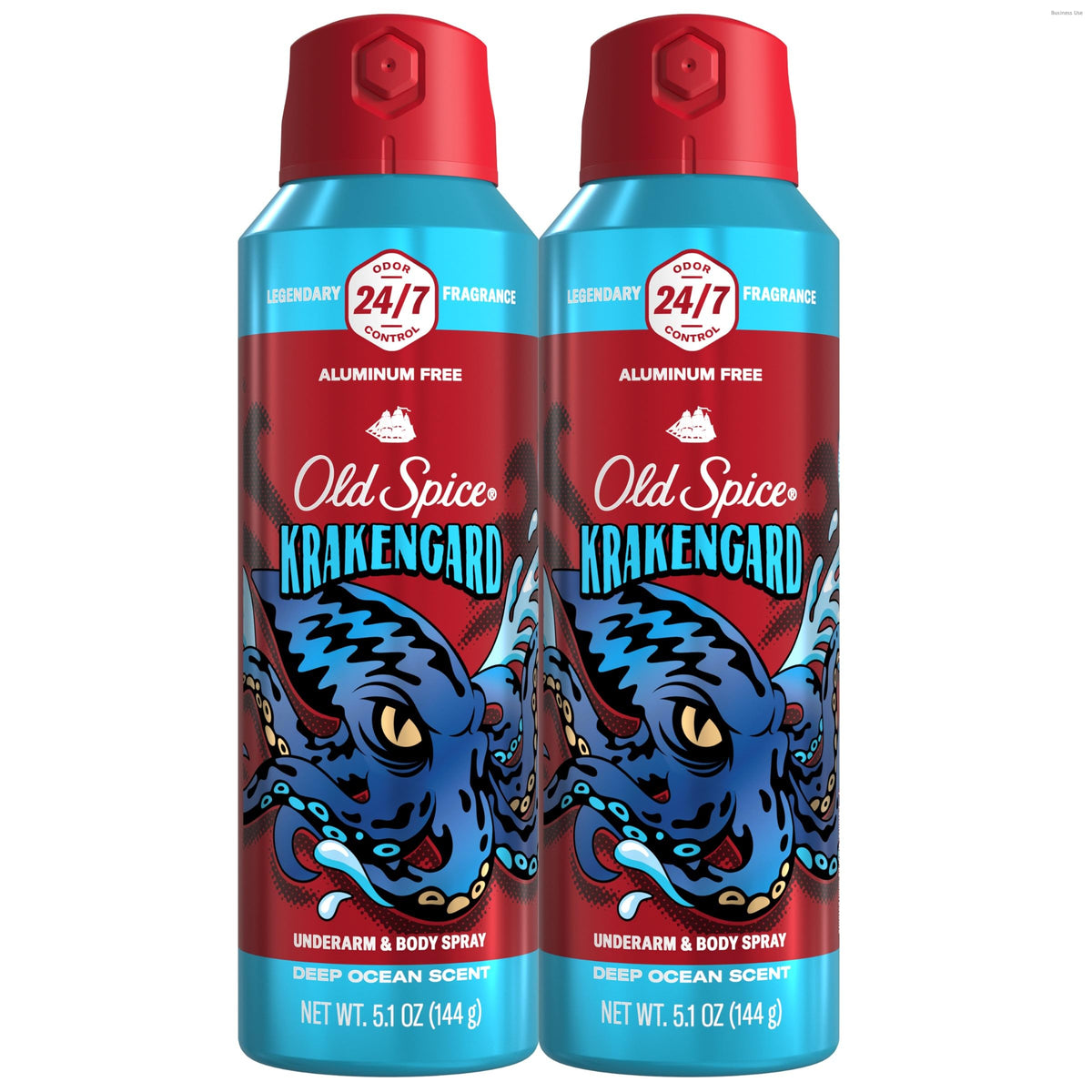 Old Spice Krakengard front packaging shows bold branding and Deep Ocean scent